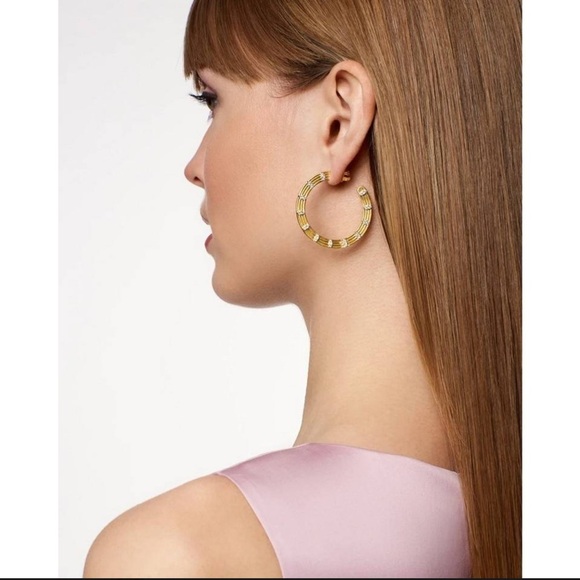 Freida Rothman Fleur Bloom Empire Wide Hoop Earrings